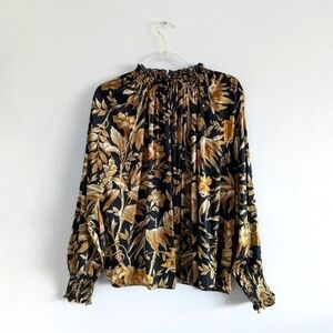 H&M Wide Frill Collared Satin Blouse Size 12